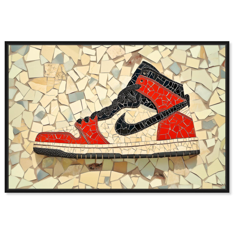 Toile mosaïque par Art Remedy, H 11 po x l 16 po, Noir, Cadre flottant