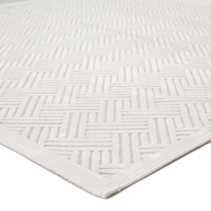 Tapis blanc Jaipur Living Thatch, Rectangle 5 pi x 7 pi 6 po