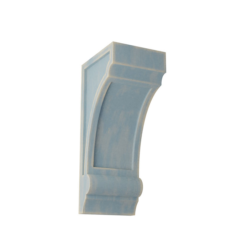 3 1/4"W x 4"D x 8"H Diane Recessed Wood Vintage Decor Corbel, Restoration Green, 8" H x 3.25" W x 4" D, Restoration Green