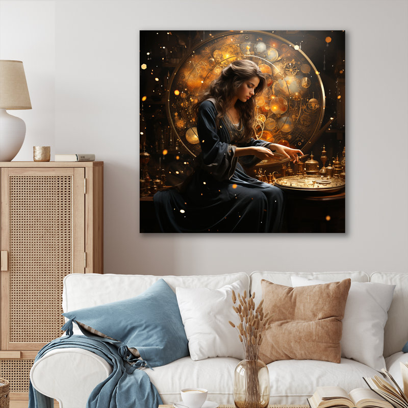 Voyage astrologique I - Astrologie, art mural, Toile tendue, H 36 po x l 36 po x P 1,5 po