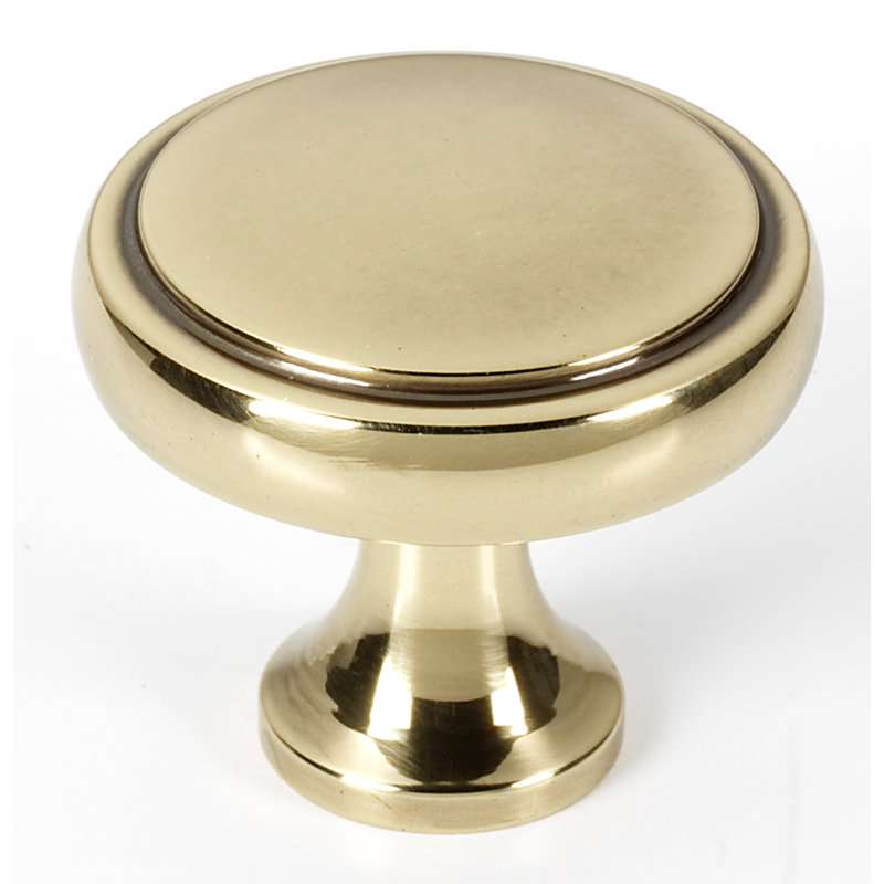 Poignée champignon 1 1/4 po de diamètre, Antique poli, H 1,25 po x l 1,25 po x P 1,125 po