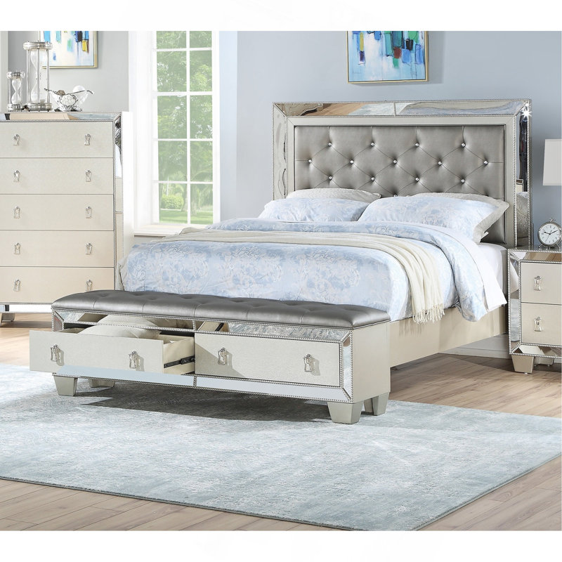 Glam Luxurious 1Pc Bed W, Très grand californien