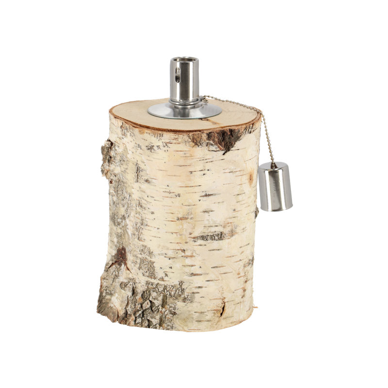 Birch Log Oil Lamp
