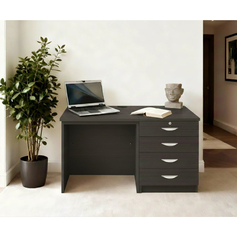 Walshaw Solid Wood Base Writing Desk, Black Havana