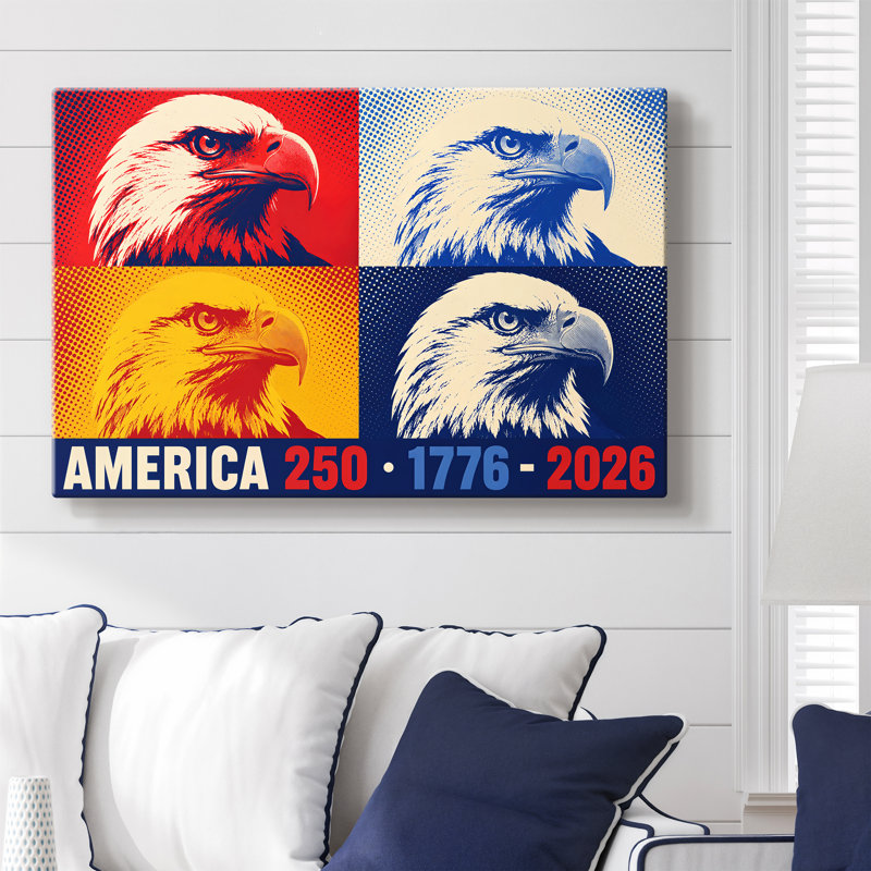 Four Eagles, Pop Tribute - Toile tendue avec châssis - Prêt à accrocher, 8X12