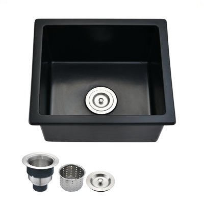 Évier de bar encastrable avec filtre à panier L 18 po x l 16 po Quartz