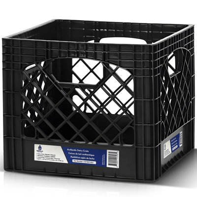 Juggernaut Storage: Milk Crate: 16 Qt - Multi-Purpose Storage Solution, Stackable Organization, Heavy-Duty Plastic Bin, Built-In Handles