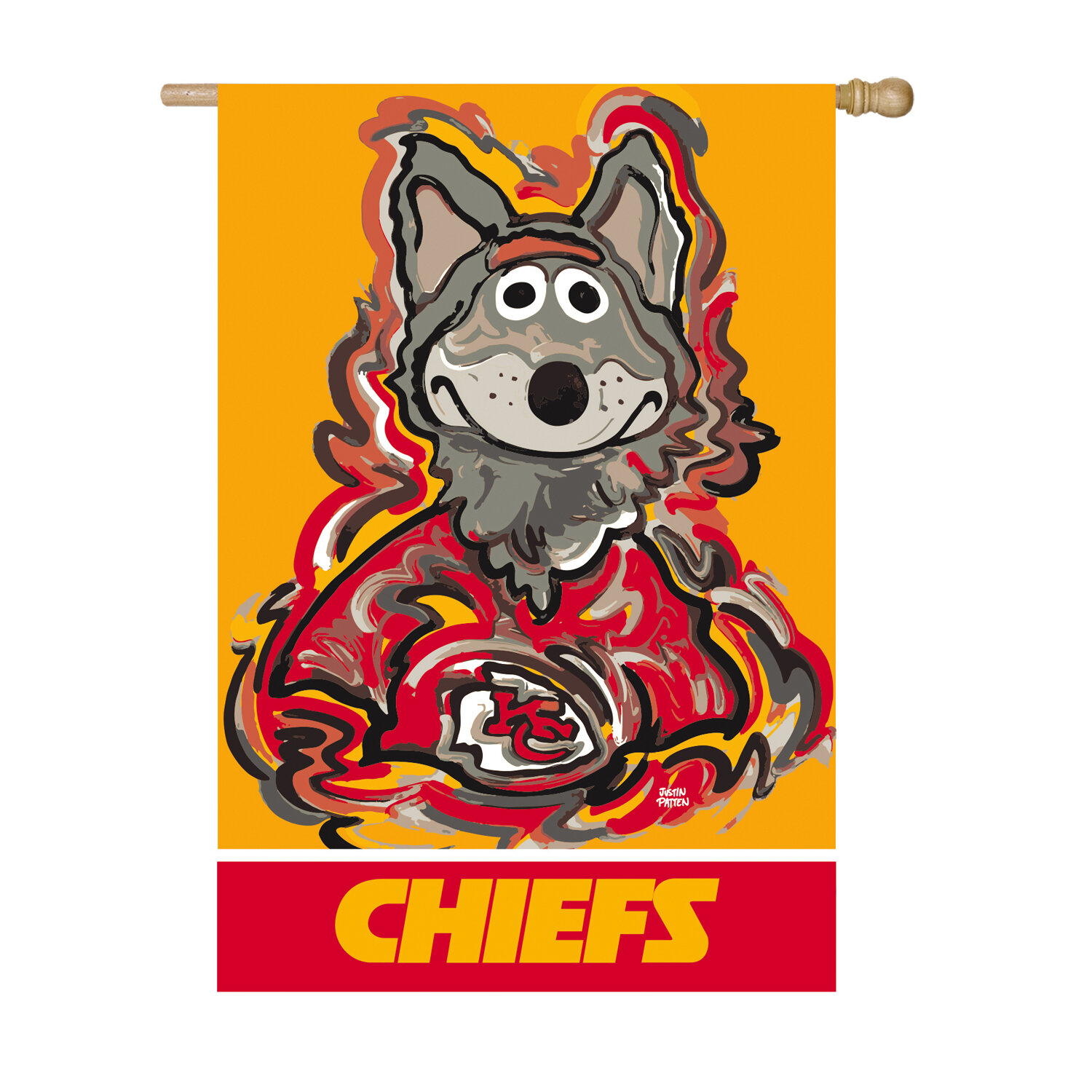 Kansas City Chiefs Justin Patten House Flag