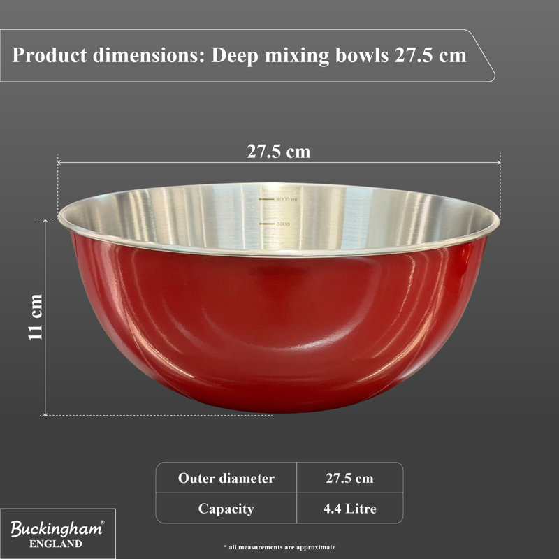 Buckingham Stainless Steel Mixing Bowl, Red