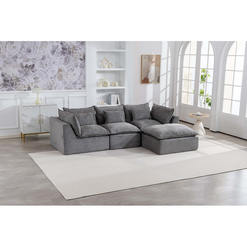 Canapé modulaire Cloud Couch, Velours - gris antique