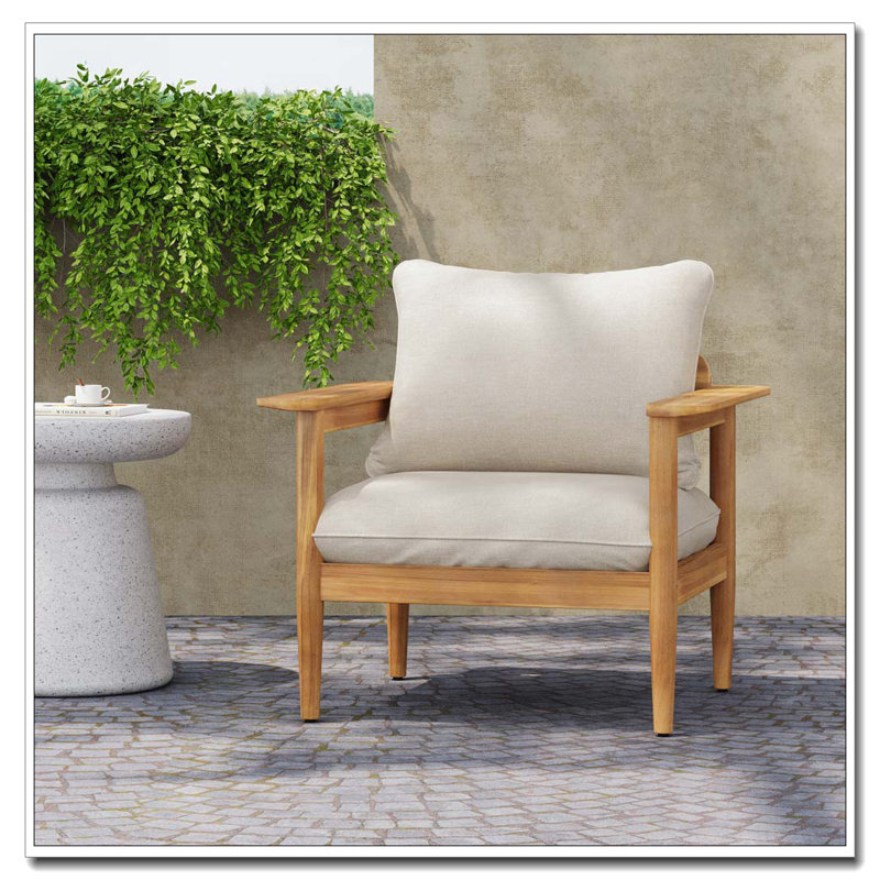 Chaise longue d'extérieur en bois d'acacia