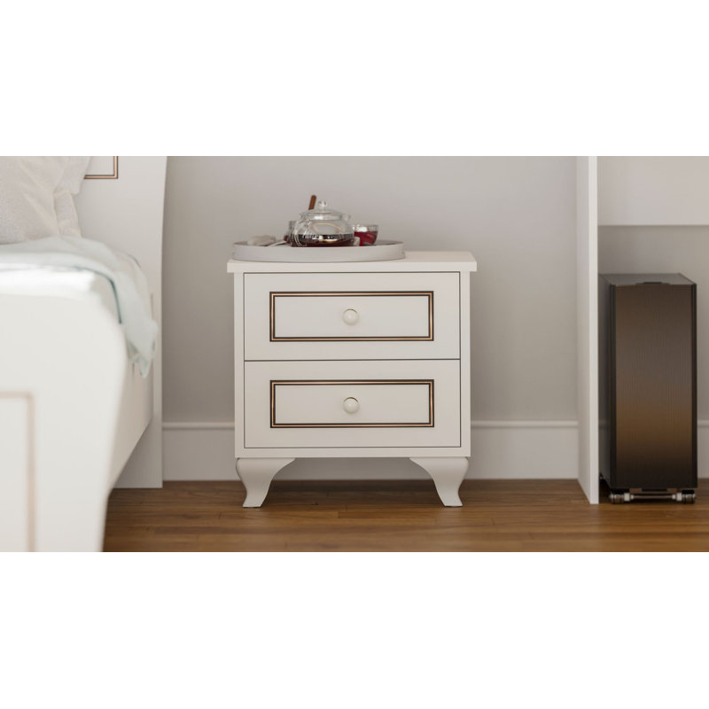 Table de chevet élégante, blanc mat, 17,7 po x 17,7 po x 15,7 po | Panneau de particules 100% mélamine de qualité E1, épaisseur: 0,6 pouce | Assemblage facile avec le système Minifix | Parfait pour les chambres à coucher traditionnelles et les espa