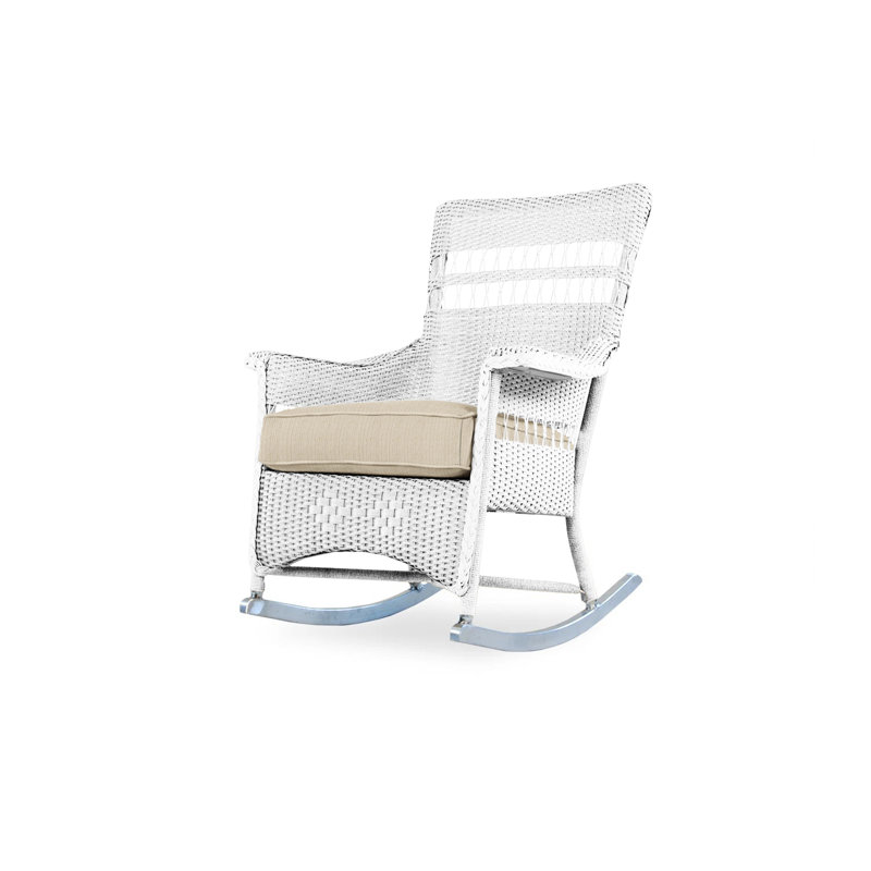 Nantucket Outdoor Rocker Chair, White, Demo Stone