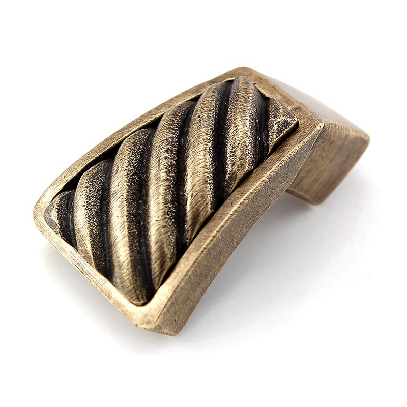 Sanzio Finger Pull, Antique Brass