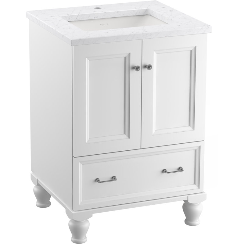 Base de meuble-lavabo simple 24 po Damask®, Blanc lin