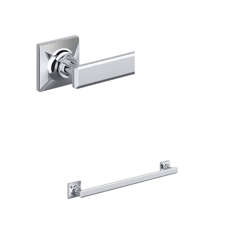 Apothecary 24" Towel Bar, Polished Chrome, 2.13" H x 20.13" H x 2.5" D