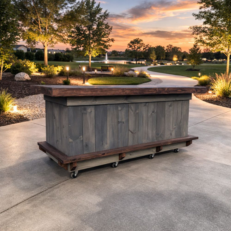 8ft L-shaped Bar Counter Deposit Only Indoor Outdoor Reception Desk Cash Wrap Station