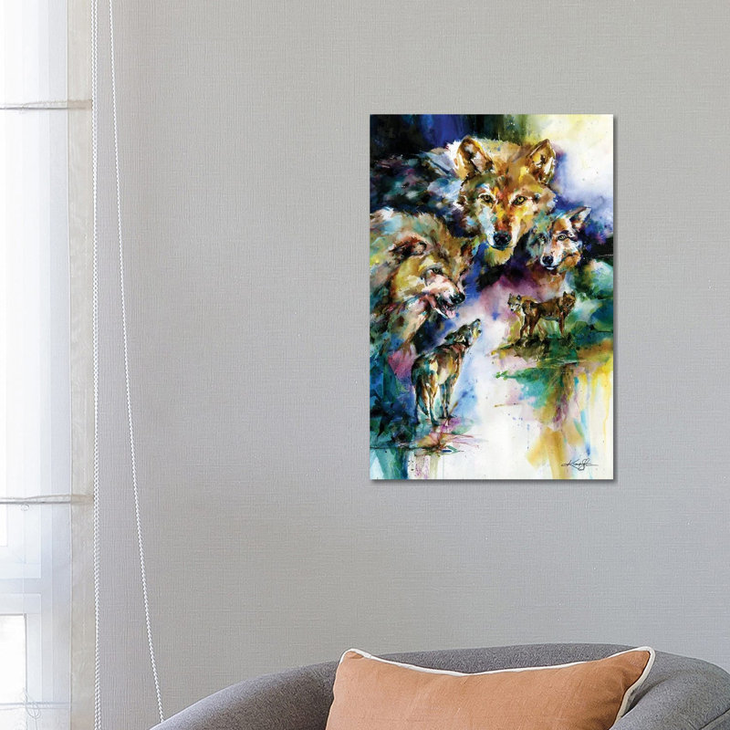 Wolves by Kathy Morton Stanion - Wrapped Canvas Gallery-Wrapped Canvas Giclée, 66.04 cm H x 45.72 cm W x 3.175 cm D