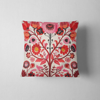 Housse de coussin réversible à motif floral Folk Maximalist