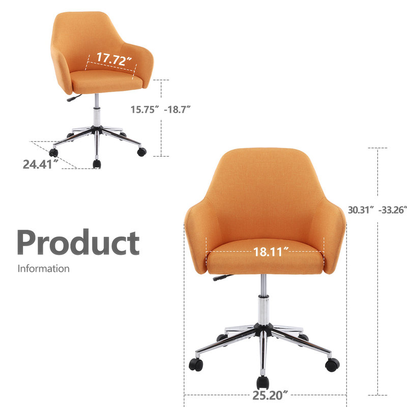 Fauteuil de bureau Laydell, Orange