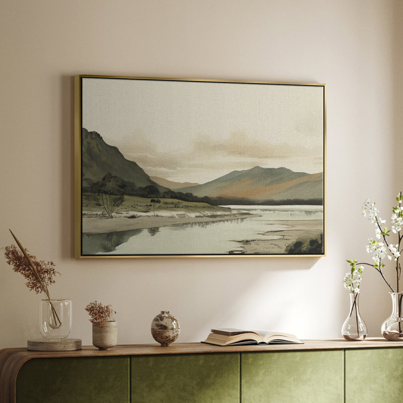 "Vintage Landscape-XX" sur toile, Or, H 17 po x l 25 po