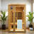 KISRAIS High End Luxury Indoor Sauna 2-Person Ultra Low 0-5 EMF FAR Infrared Sauna With 2 LED Reading Lights, 3 Chromotherapy Lights, 2 Exterior Lights & Bluetooth Speakers | Personal Indoor Dry Heat Sauna For Home & Gym – Made From Red Cedar