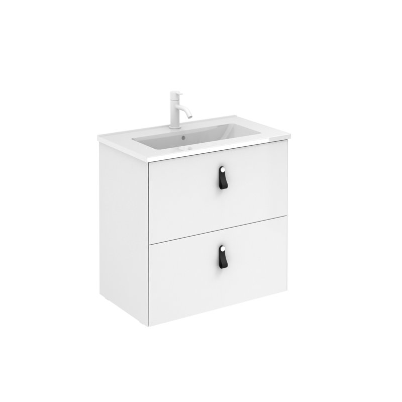 24'' Single Bathroom Vanity with Ceramic Top, Matt White