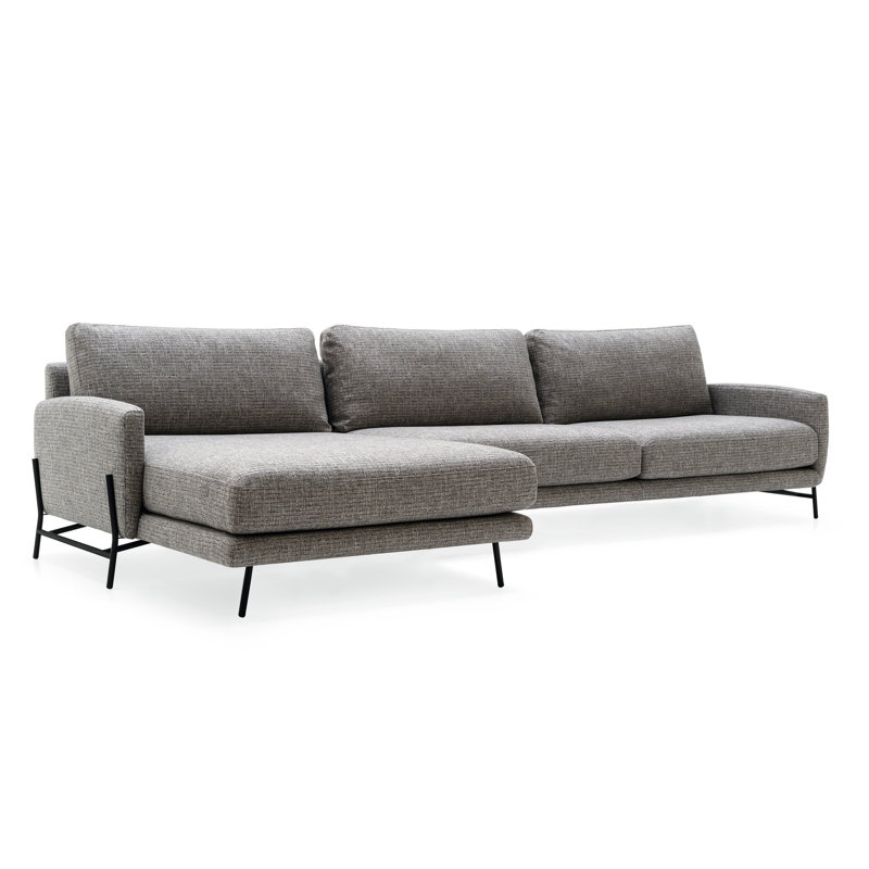 Le Marais Upholstered Chaise Lounge, Right Hand Facing, Cream Polyester Blend