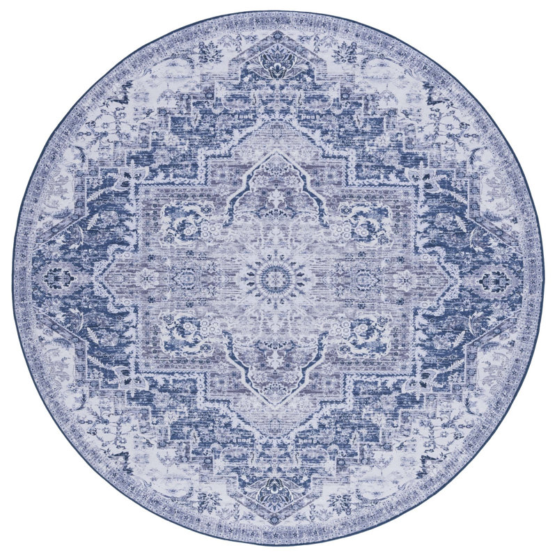 Pashen Performance Machine Washable Oriental Rug, Round 6'