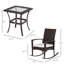 Ensemble de 3 chaises berçantes en osier avec table basse-22244969