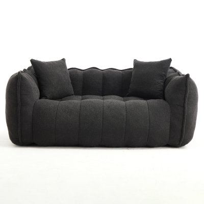 Soft beanbag chair with high resilience foam core for two people. The comfortable square recliner sofa is ideal for family members and friends engaged in games, reading, watching TV