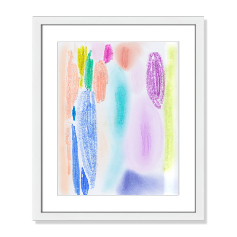 «Vivid Space II» par Bea Dina, Papier avec cadre unique blanc, Blanc, H 19 po x l 16 po x P 1,25 po