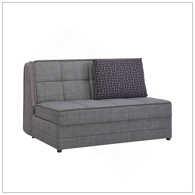 Causeuse convertible rembourrée avec rangement, Gris