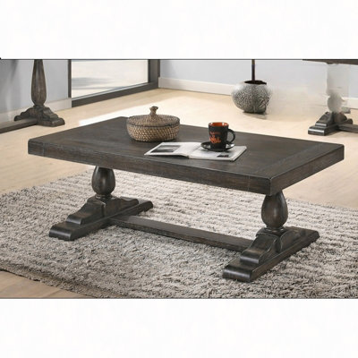 Table basse de 52 po en bois massif, table basse de salon en bois massif