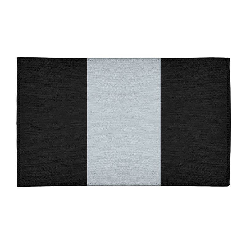 Tapis noir/argent tissé à plat Chicago, Rectangle 4 pi x 6 pi