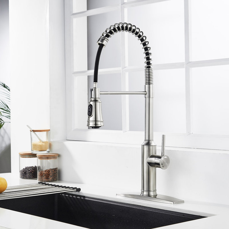 Blue Elephant Pull Down Kitchen Faucet, Brushed Nickel