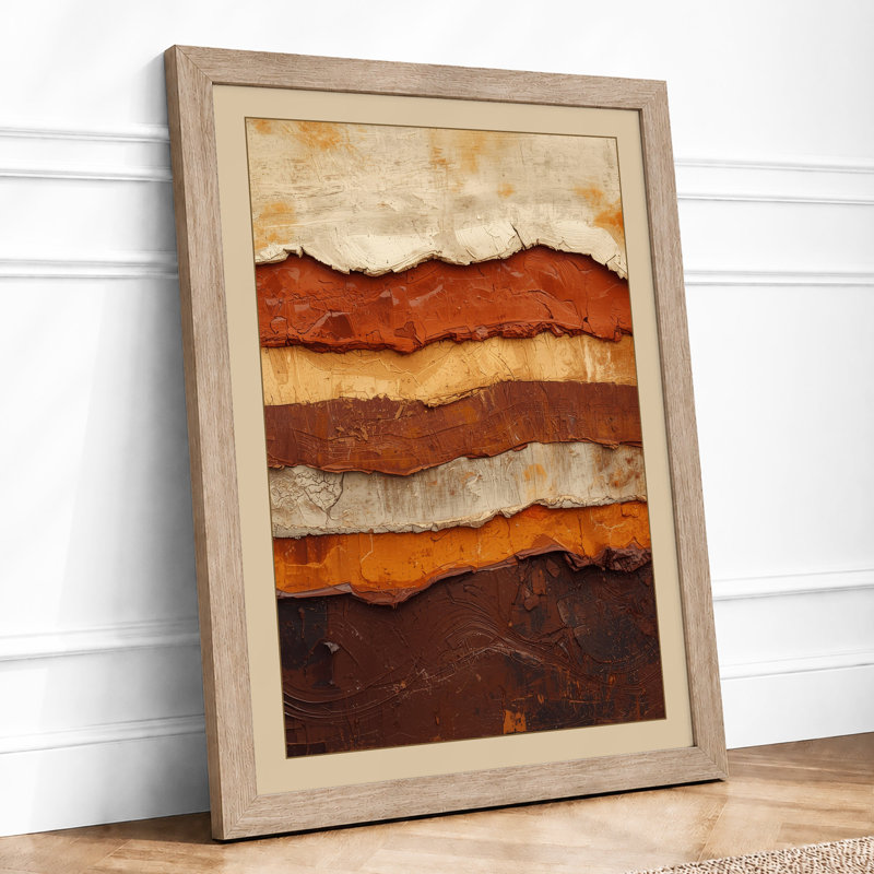 Earthbound Strata Abstract - Framed Print, Oak, A4 - 29.7 x 21.0 cm