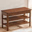 Banc à langer tout en bois brun avec étagère de rangement
