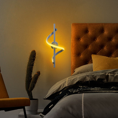 Lampe murale moderne gris, structure en métal, 16 x 16,1 x 9,8 pouces | DEL SMD 11 W 3 000 K, indice de protection IP20 | Design élégant avec plaque de base de 7 pouces | Parfait pour le salon, la chambre à coucher ou le couloir, solution d'éclairage élégante et fonctionnelle