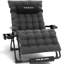 Chaise longue de patio pliante surdimensionnée 33 po avec coussin zéro et porte-gobelet-99083613-86146097