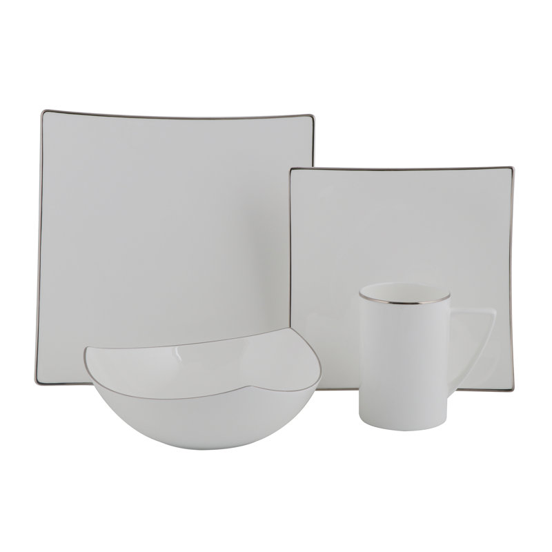 Service de vaisselle 16 pièces Red Vanilla Extreme, service pour 4, Blanc / Platine