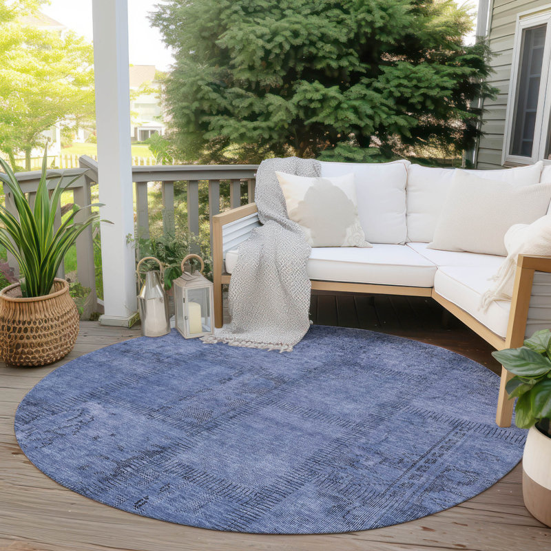 Tapis intérieur / extérieur Refat avec envers antidérapant, Rond 8 pi