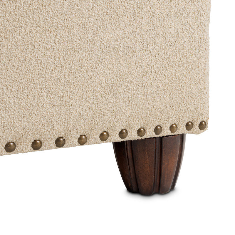 Chamberi Toast Boucle 4-Piece Sectional Sofa with Nailhead Trim
