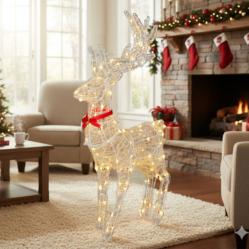Christmas Deer Stuffed Holiday Accent