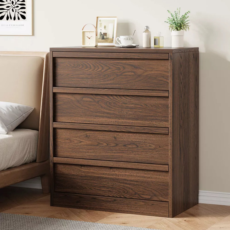 Table de chevet 4 tiroirs pour la chambre à coucher, table de bout de 39 po de hauteur avec grand rangement et conception anti-basculement
