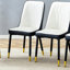 Chaises de salle à manger modernes en polyuréthane épissé avec pieds décorés, ensemble confortable et élégant de 4 espaces de salle à manger-542027968