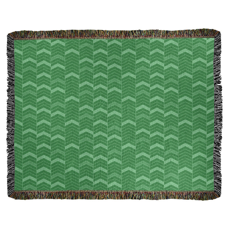 Couverture en coton tissé Rhonda, l 37 po x L 52 po, Vert foncé