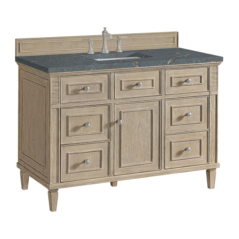 Lorelai 48 in. Single Vanity, Whitewashed Oak, Parisien Bleu