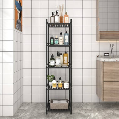Metal Freestanding Bathroom Shelves Rebrilliant Finish: White