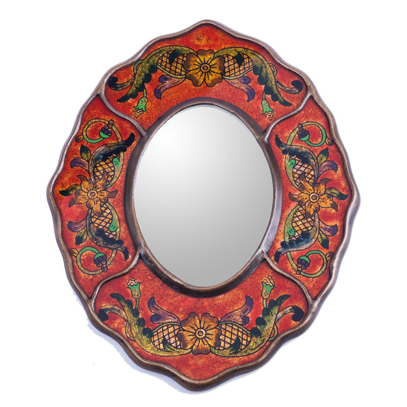 Miroir mural Umaiza, Rouge